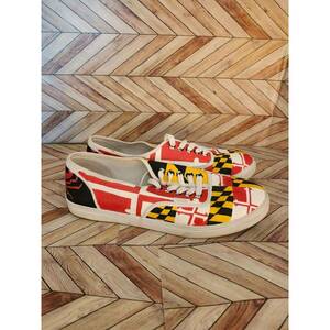 Men Women バンズ Hand Painted Maryland State Flag Crab Shoes Size M8 W9.5 40.5 海外 即決