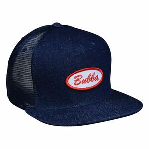 Bubba Name Tag Trucker Hat - Navy Blue Denim Snapback Cap 海外 即決