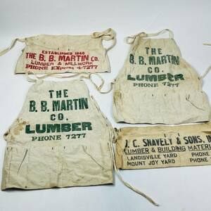 Vintage Aprons 2 B B Martin Co Lumber since 1860 & J C Snavely Lumber Apron PA 海外 即決