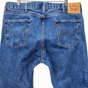 LEVI'S 505 BLUE DENIM STRAIGHT LEG HIGH WAIST JEANS MENS 40X30 (ACT 39X28.5) 海外 即決