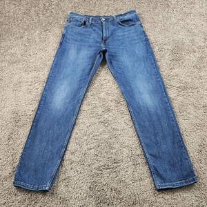 Levis 502 Jeans Mens 36 Tapered Dark Wash Denim Stretch Casual Whisker 29507 海外 即決