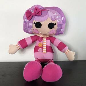 LALALOOPSY PINK STRIPED PURPLE HAIR FABRIC PILLOW RAG DOLL SEWN BUTTON EYES 2012 海外 即決