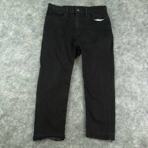 Levis 502 Jeans Mens 34x27* Black Regular Tapered American Western Dark Denim* 海外 即決