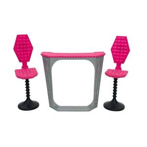 Monster High Deadluxe Highschool Furniture 2 Pink Stools and Table Mantel 海外 即決