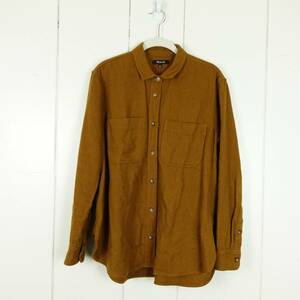 Madewell Oversized Ex-Boyfriend Swing Button Up Flannel Shirt Womens SZ M Brown 海外 即決