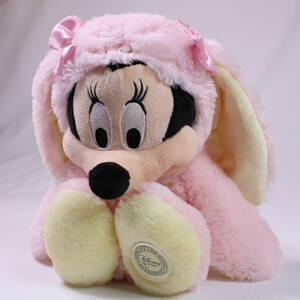 Disney Store Authentic In Pink Plush Stuffed Minnie Mouse Bunny Suit EASTER Toy 海外 即決