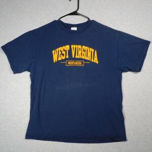 West Virginia Shirt Mens Large Patch Navy Blue Vintage Embroidered USA Mountains 海外 即決