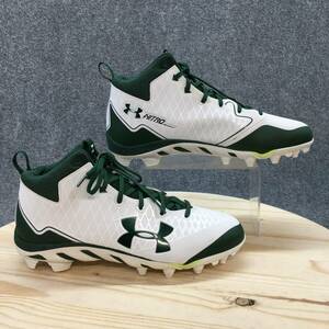 アンダーアーマー Shoes メンズ 13 Nitro Select Soccer Sneakers 3019944-111 Green White 海外 即決