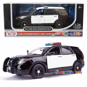 2015 Ford Explorer Police Interceptor Unmarked 1:24 Motormax 76958 B/W 8inches 海外 即決