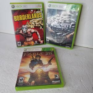 3 Rated M for Mature Microsoft Xbox360 Games Fable III Call of Duty Boarderlands 海外 即決