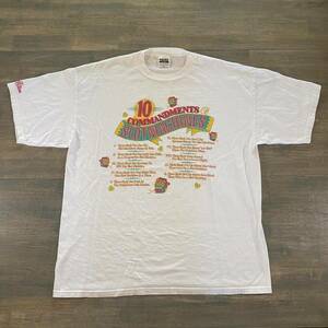 VTG 90s 10 Commandments Slots Casino Gambling Money Tee Shirt White Mens Sz 2XL 海外 即決