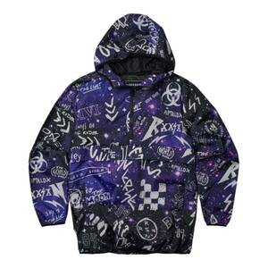 Galaxy Space Half-Zip Anorak Lightweight Hooded Pullover Jacket Men's Medium 海外 即決