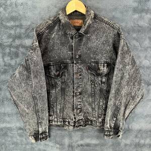 Vintage Levis Jacket Mens Large Denim Black Acid Wash Fade USA 70507-0253 海外 即決