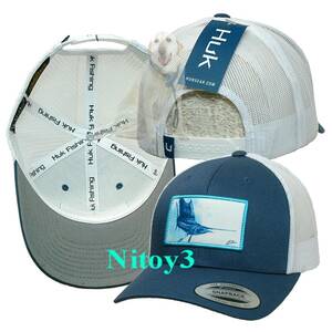 Huk Patch Light KC Scott Trucker Baseball Hat Men Sargasso Sea Adjustable Fit 海外 即決