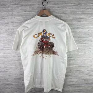 VINTAGE Camel Shirt Mens XL White Single Stitch Mud & Monster Series Graphic 90s 海外 即決