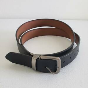 Dickies Belt Mens 57" Black Genuine Leather Stainless Steel Buckle Formal Career 海外 即決