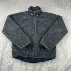 RLX Polo Sport Jacket Men Small Gray Sherpa High Pile WindStopper Long Sleeve 海外 即決