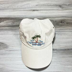Captiva Island Strap Back Hat Cap Beige Embroidered Beach One Size Adjustable 海外 即決