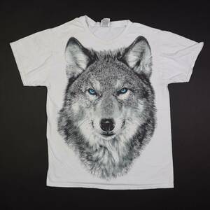 Vintage Wolf Shirt Adult Small White Retro Graphic Tee Anaimal Nature Outdoors 海外 即決