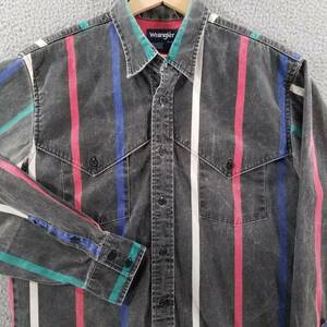 Vtg Wrangler Brushpopper Large Black Striped Western Rodeo Cowboy Caped 16 35 海外 即決