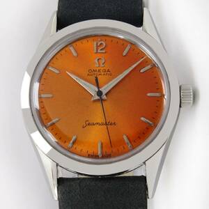 1956 Omega Seamaster Automatic Sunburst Orange Unisex 32mm Vintage Watch 2802 海外 即決