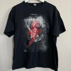 Vintage Y2K AC/DC T Shirt Band Rock Tee ACDC Angus Young Guitar Live 海外 即決