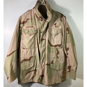 Mens US Navy Desert Camouflage Cold Weather Coat Jacket Med Reg Samson 海外 即決