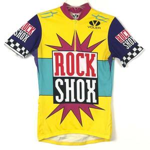 Vintage Voler Rock Shox Mens S 1/4 Zip Cycling Jersey Vented Yellow USA Made 海外 即決