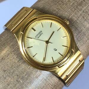 Vintage Citizen CQ Watch Unisex Gold Tone 32mm 6030-0 New Battery 海外 即決