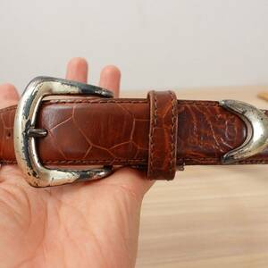 1950s Vintage Crocodile Belt 24 Western Japanese Rare Antique JAPAN Noblegout 海外 即決