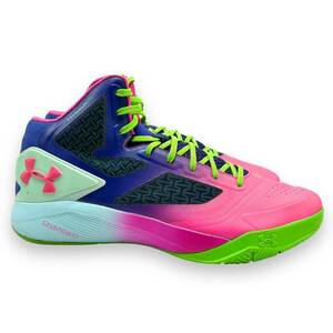 アンダーアーマー Charged Men's 32cm(US14) US 1276456-678 Pink Colorful Basketball Shoes 海外 即決