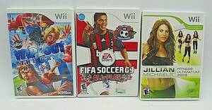 Wii Game lot Wipeout Fifa Soccer 09 Jillian Michaels Fitness Ultimatum 09 海外 即決