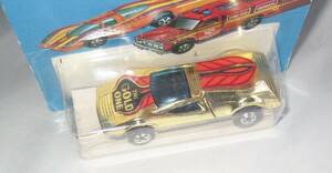 1976 HOTWHEELS FLYING COLORS BUZZ OFF GOLD CHROME MINT ON UNPUNCHED CARD 海外 即決