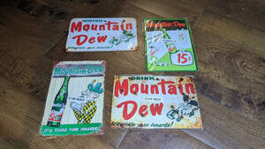 Mountain Dew Metal Signs Set Lot New Reproduction Reprint Aged Look Ya-Hoo! 海外 即決