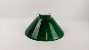 Antique Vintage 10” Emerald Green Cased Slant Milk Glass Shade Desk Bar 海外 即決