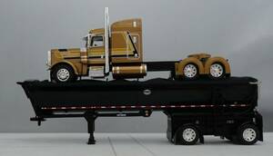 DCP 1/64 Gold Black Peterbilt 389 Mac Spread Axle Round Dump Trailer 60-1741 海外 即決