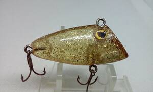 Vtg Whopper Stopper Bayou Boogie Style Clear Gold Flake 2" Lipless Fishing Lure 海外 即決