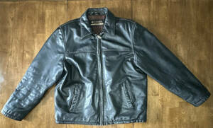 Columbia- Vintage- Genuine Leather Jacket-Men’s XL Black-Great Preowned- See Pic 海外 即決