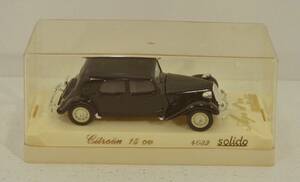 1939 Black Citroen 15 CV 4032 Golden Age d'or Solido 1:43 Diecast Car 4.25" 海外 即決