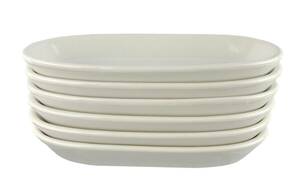 Lot of 6 USA DC 716 Restaurant Ware White Porcelain Oval Celery Dish 7.5 x 3.75" 海外 即決