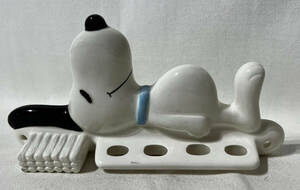 Snoopy Toothbrush Holder 1966 Made In Japan Vintage Ceramic Peanuts Character 海外 即決