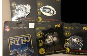 Set of 5 Seattle Seahawks Vintage and Current Logo Collector Pins BLOWOUT PRICE 海外 即決
