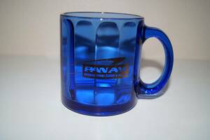 VTG PAN AM INTERNATIONAL FLIGHT ACADEMY AIRLINES COFFEE BLUE GLASS MUG CUP 海外 即決