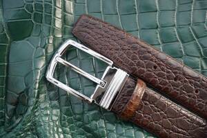 W 1.5" Brown Genuine Alligator Crocodile Hornback Leather Skin Men's Belt #L10 海外 即決