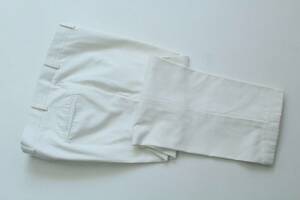 Summer! Paul Stuart Loro Piana White Cotton Flat Front Pants Sz 37 x 23.5 Canada 海外 即決