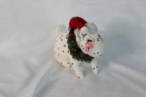Annalee Christmas Doll Dog with Santa Hat GREAT CONDITION w/ Tag & Original Bag 海外 即決