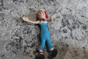 1978 Bobbs-Merrill Co. Inc 6" Bendable Rubber Raggedy Andy Toy Doll - RARE 海外 即決