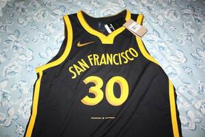 Authentic Basketball Jersey Stephen Curry City Edition San Francisco Men Size L 海外 即決