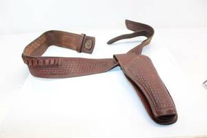 Vintage Collectible Viking Cowboy Belt & Holster Handmade Stamped 38L 海外 即決