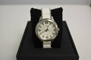 Citizen Eco-Drive Women's Drive SS White Silicone FE7070-52A $275 Watch 海外 即決